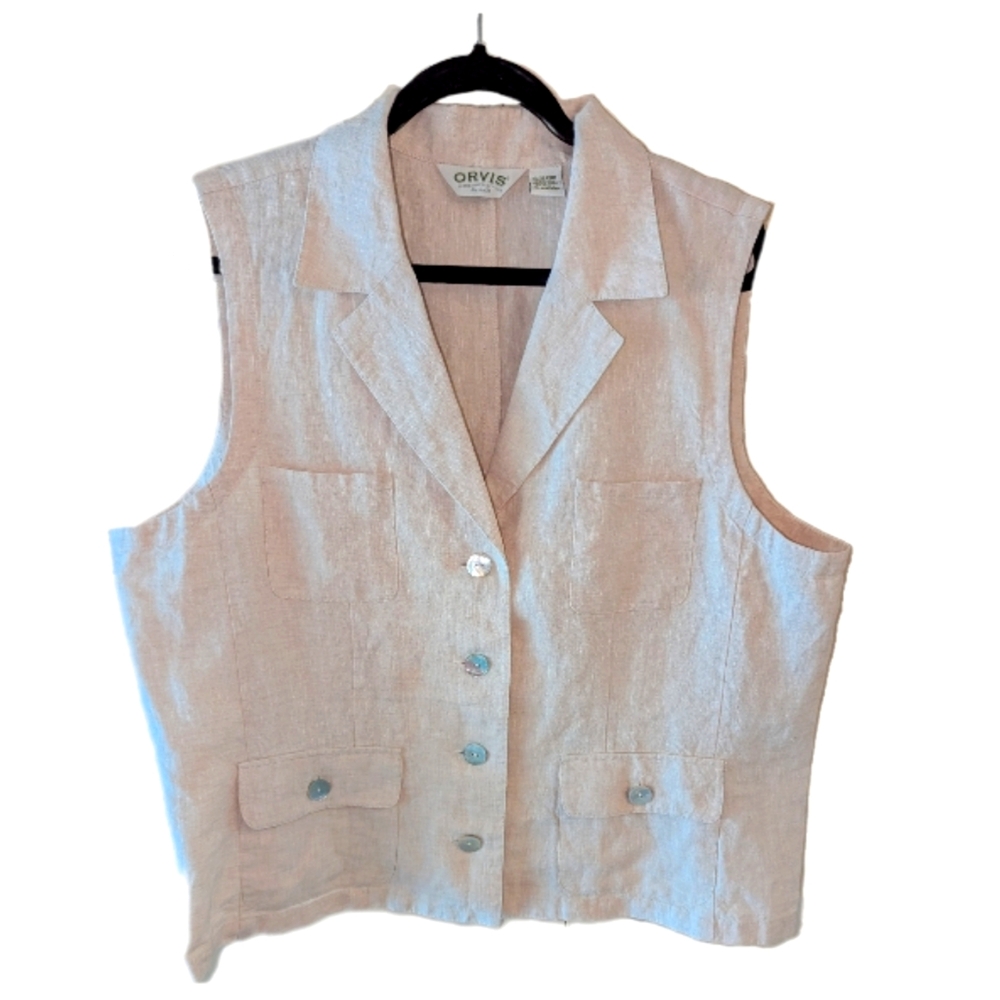 Orvis Beige Linen Vest